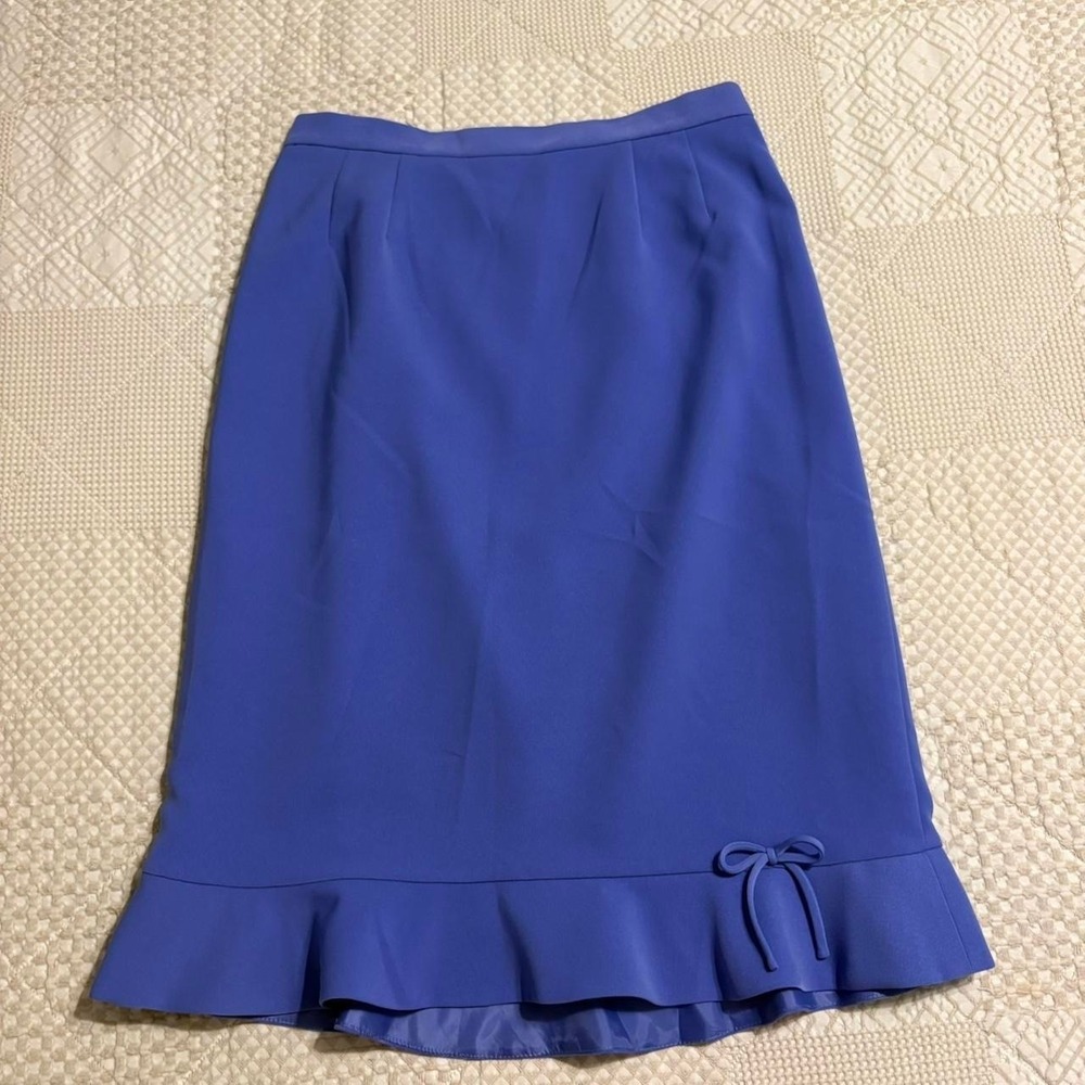 Vintage Le Suit Purple midi skirt with bow detail